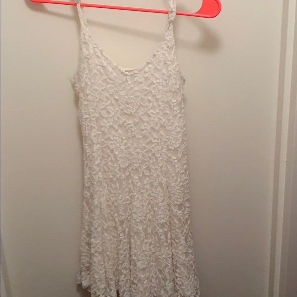 Mini white lace dress